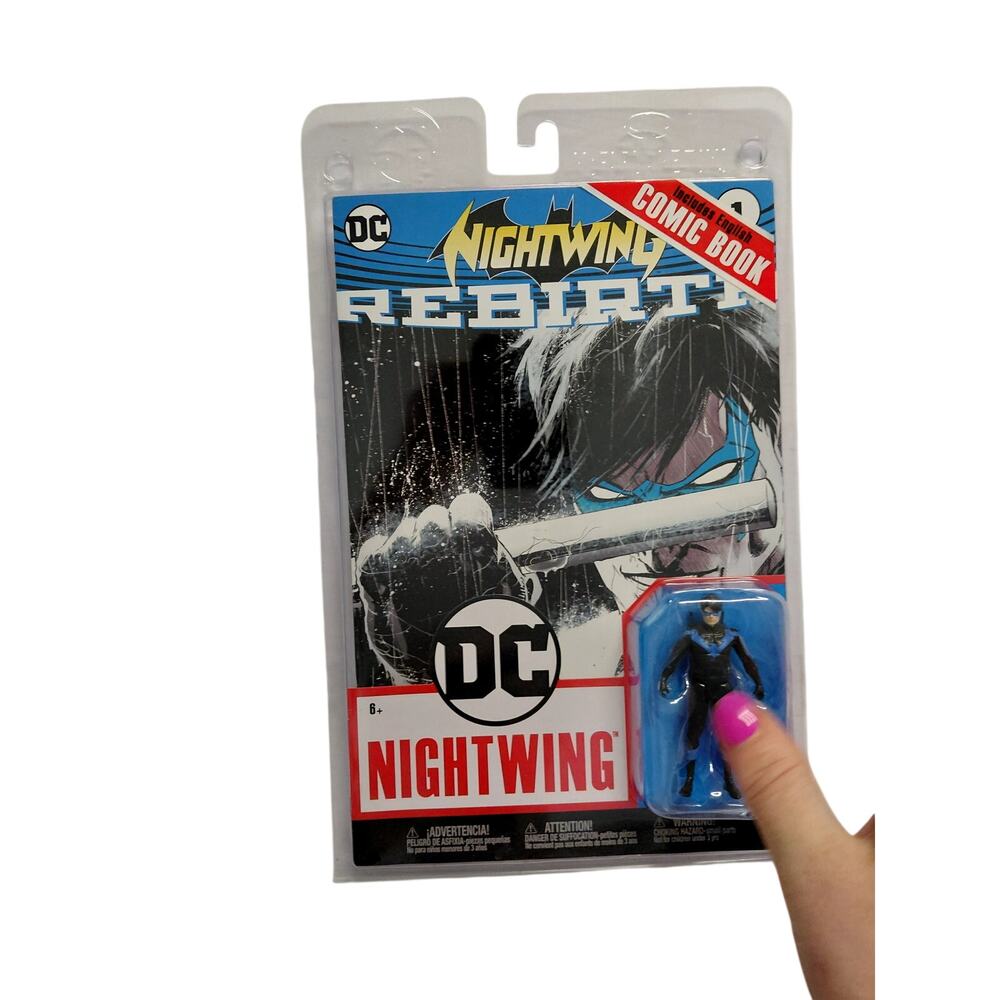 Dc Direct - 3In Figure with Comic Wv2 - Nightwing (Dc Rebirth)